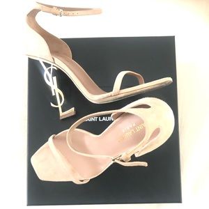 Saint Laurent Nude Opyeum Suede sandal